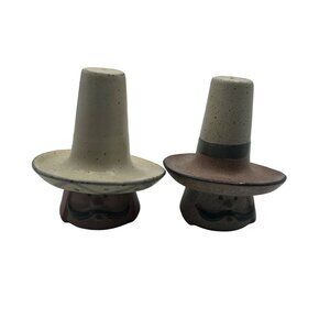 Vintage Mexican Men in Sombreros Ceramic Salt & Pepper Shakers